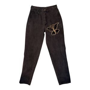 Frederick's of Hollywood Women's High Rise Jeans Butterfly Y2K Vintage